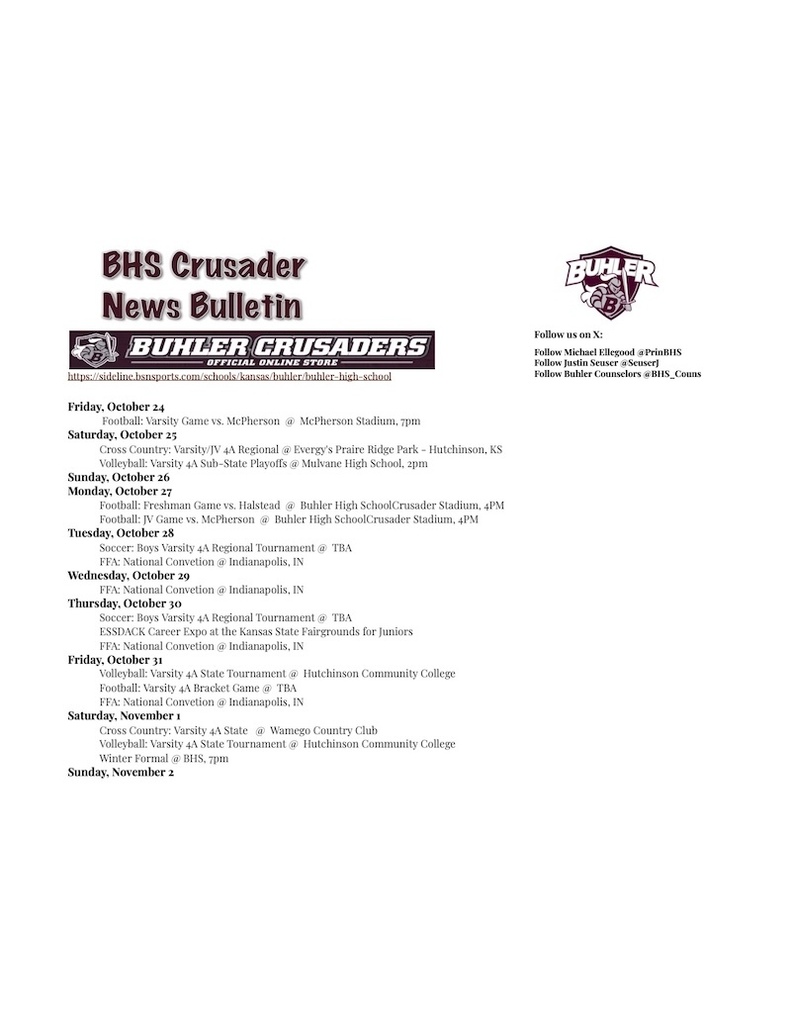 BHS Crusader News Bulletin