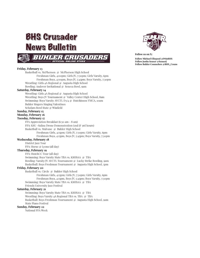 BHS Crusader News Bulletin