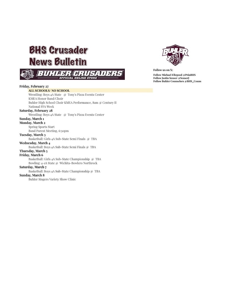 BHS Crusader News Bulletin