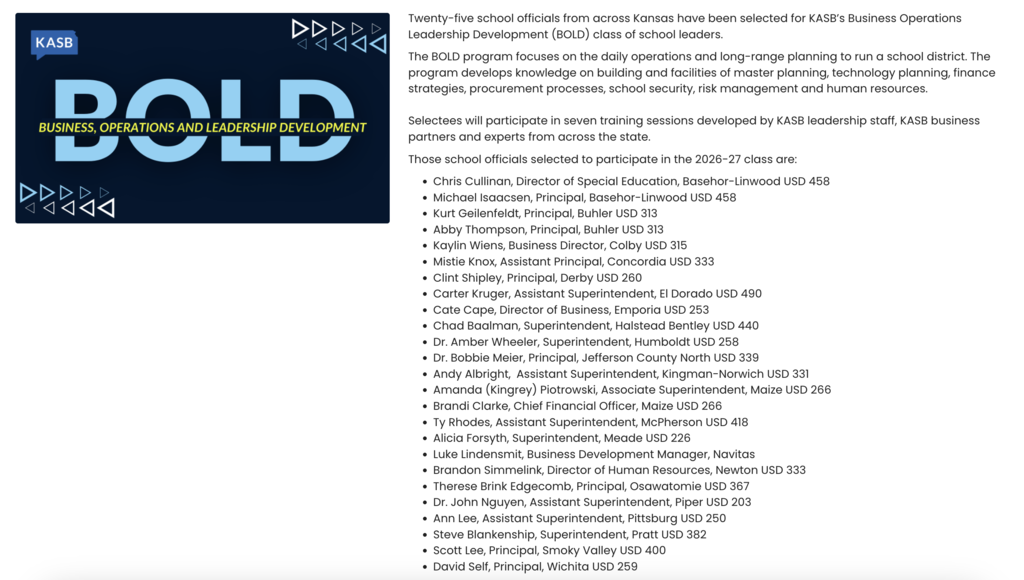 BOLD class and press release