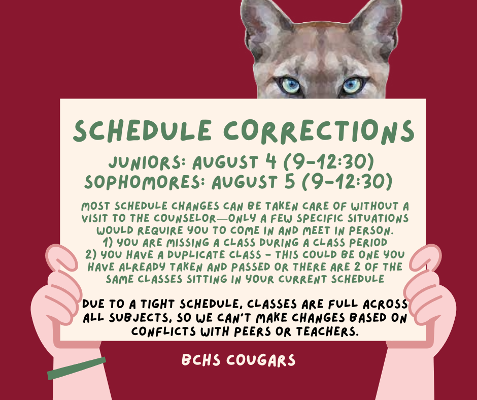 Schedule Corrections Information