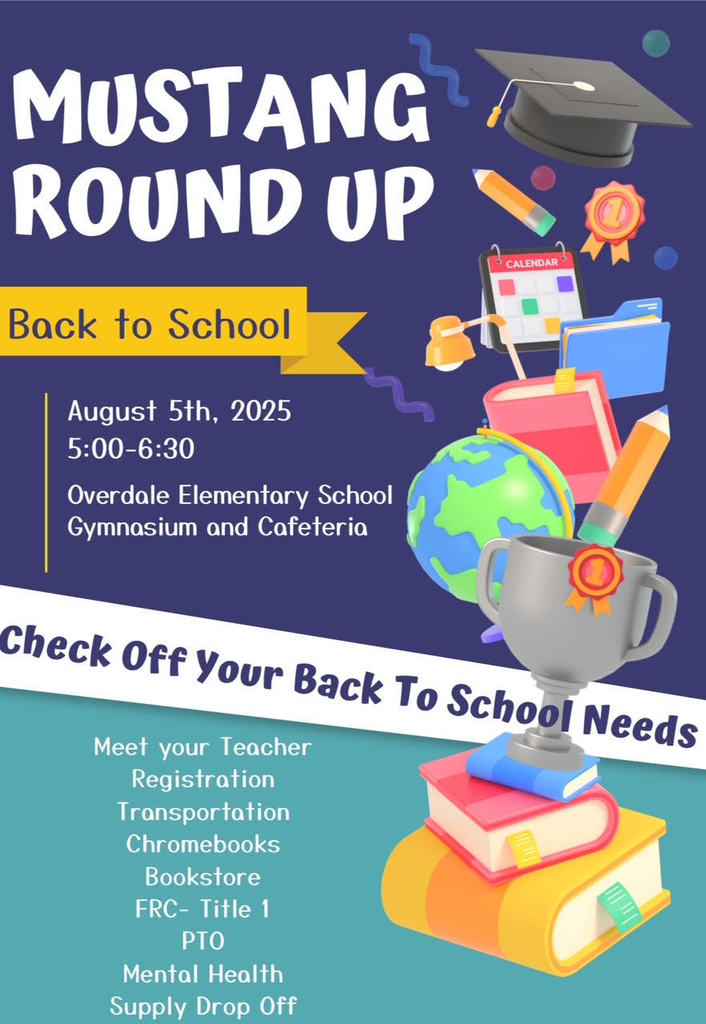 Overdale Elementary Mustang Round Up School Open House is August 5!