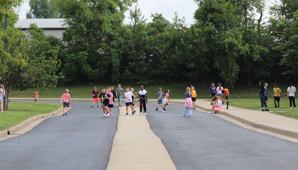 Students outside at recess
