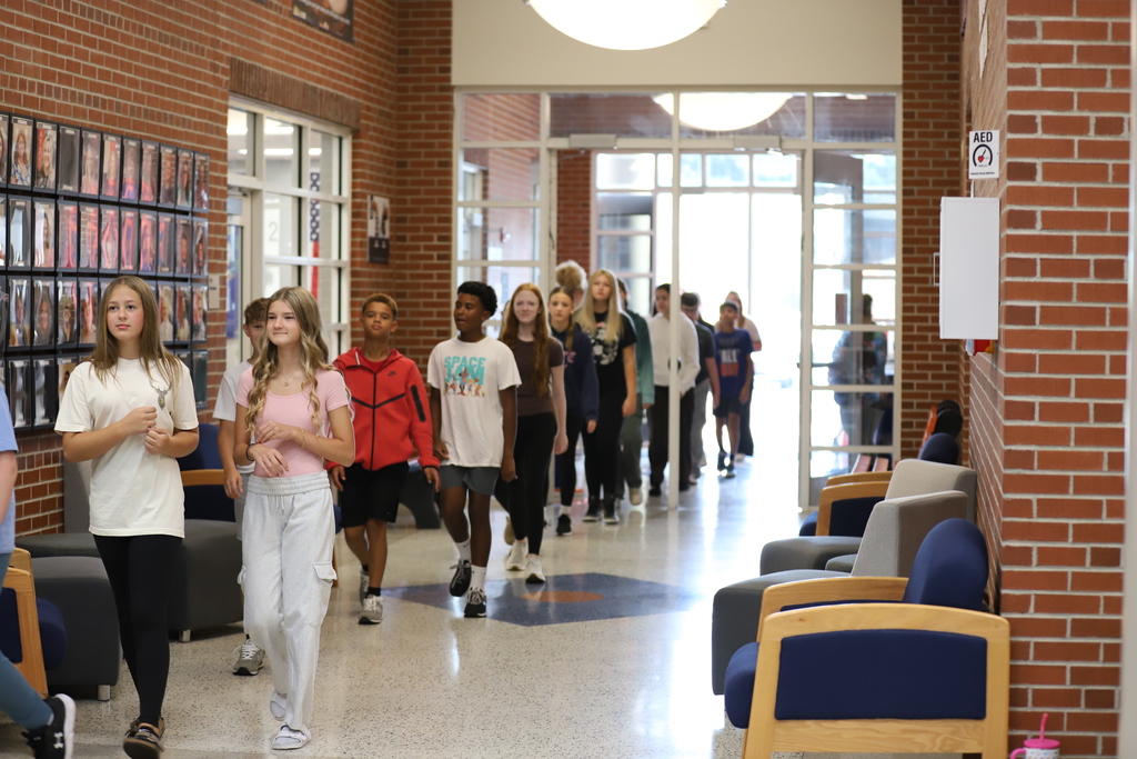 Students walking in the hallway