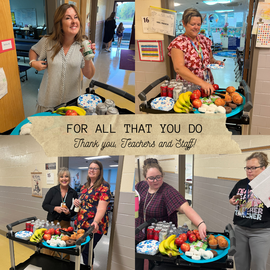 Breakfast cart for teachers and staff