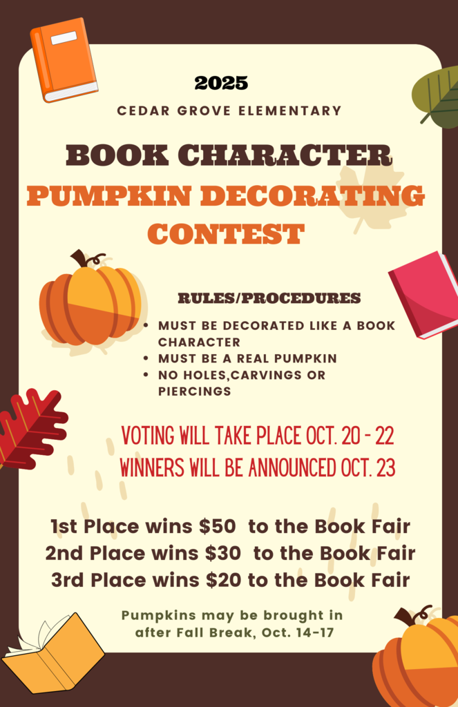 2025 Book Character Pumpkin Decorating Contest