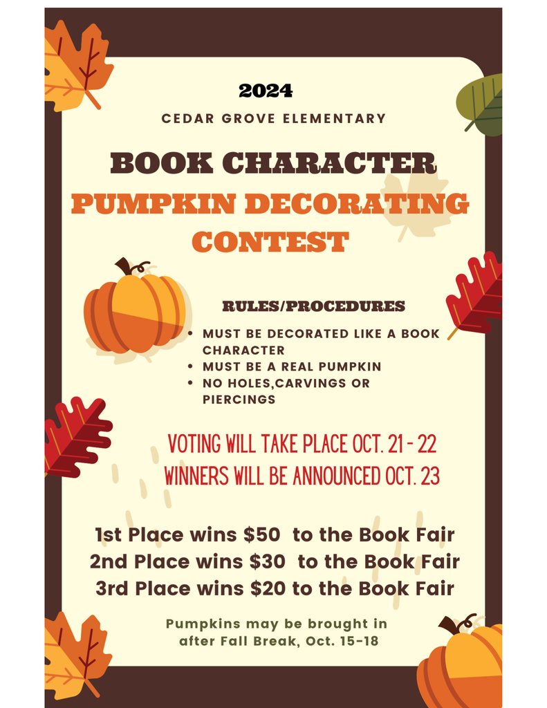 2025 Book Character Pumpkin Decorating Contest
