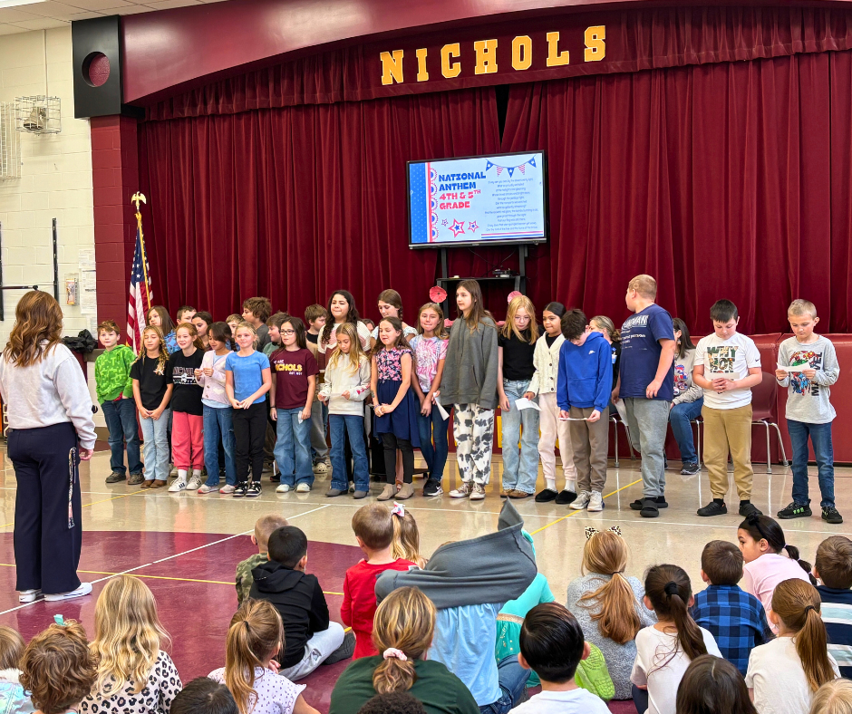 Singing at Veterans Day Assembly