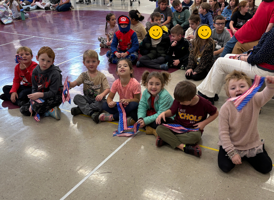 Kindergarten at Veterans Day Assembly