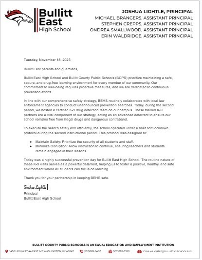 Soft Lockdown Letter