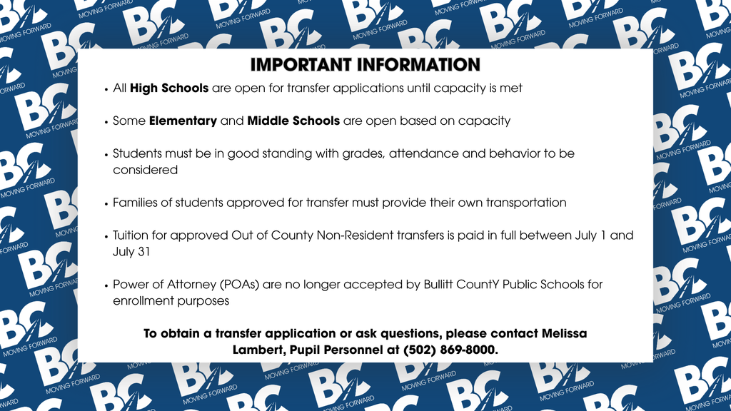 Transfer Window Important Info