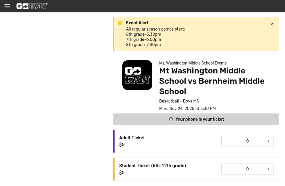 Generals Basketball Ticket Information