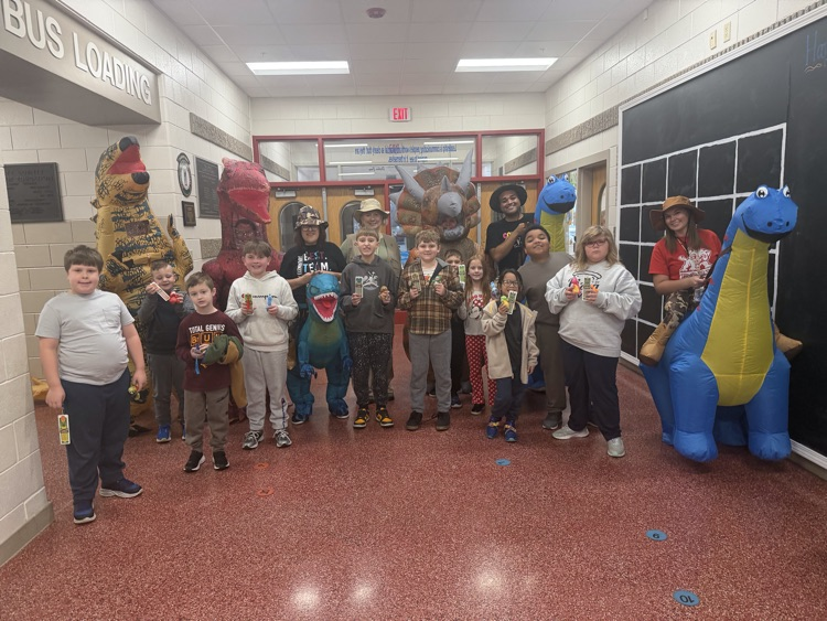 Dino mite readers with the dinosaurs