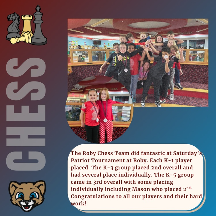 chess team at Patriot Tournament at Roby Elementary.