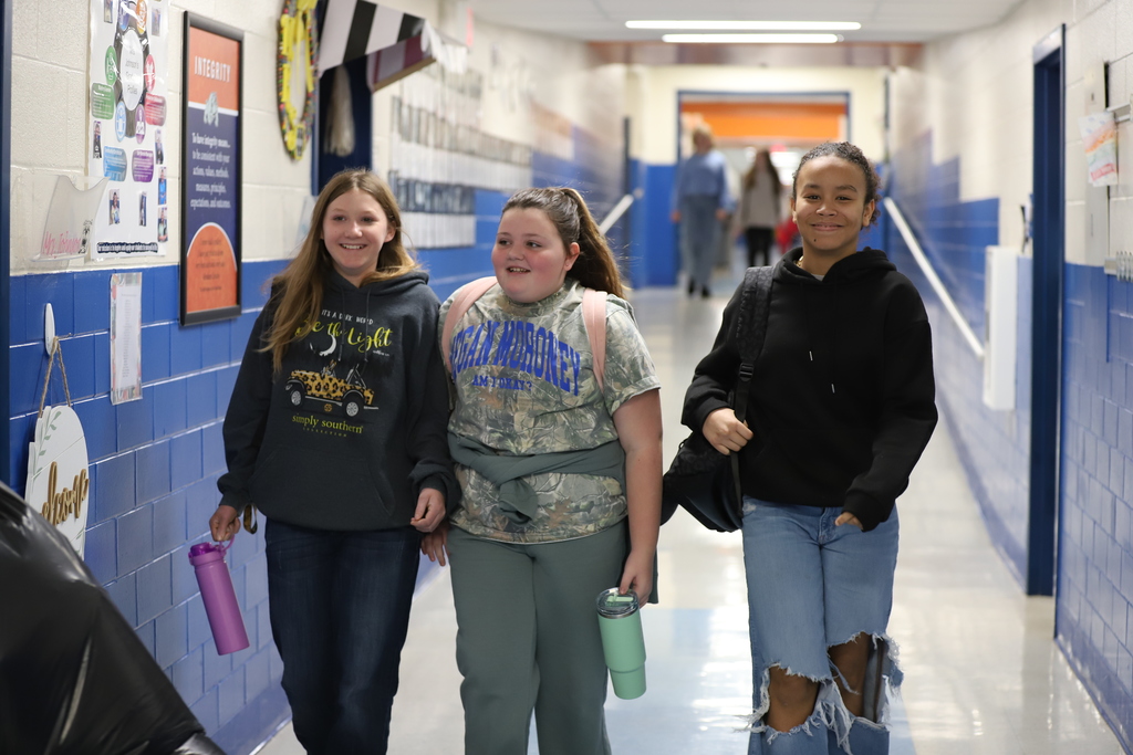 Students walking in the hallway