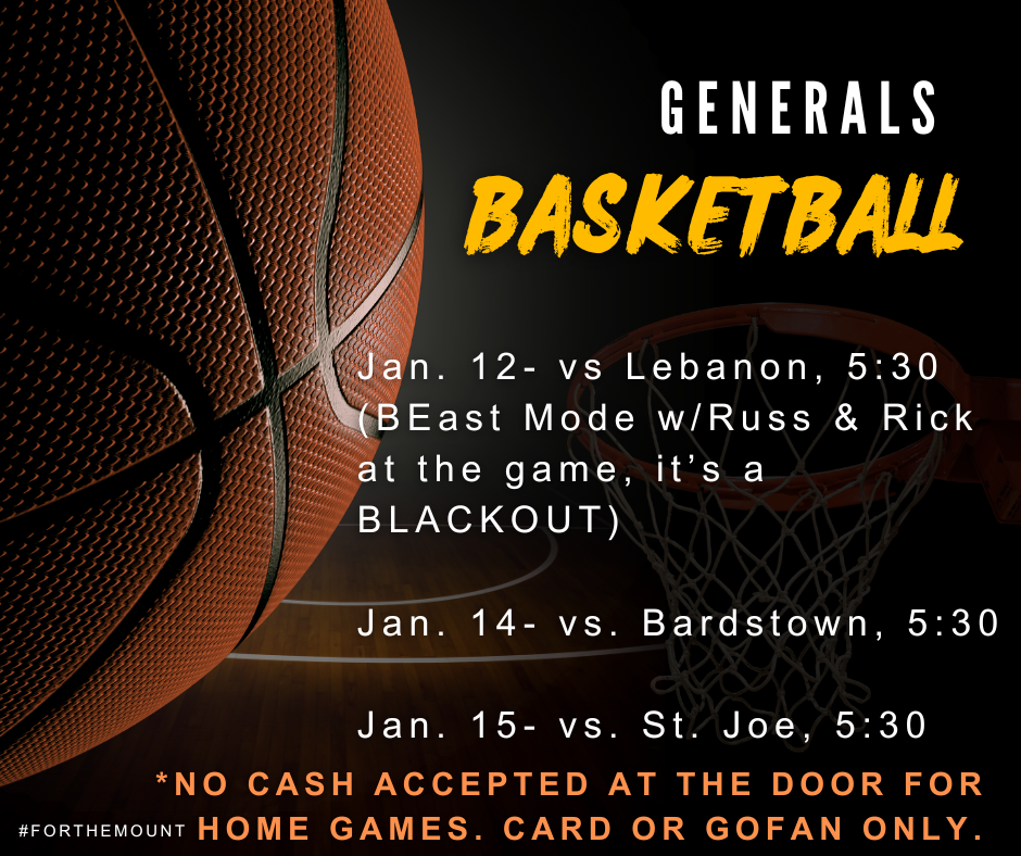 Good luck Generals Basketball
