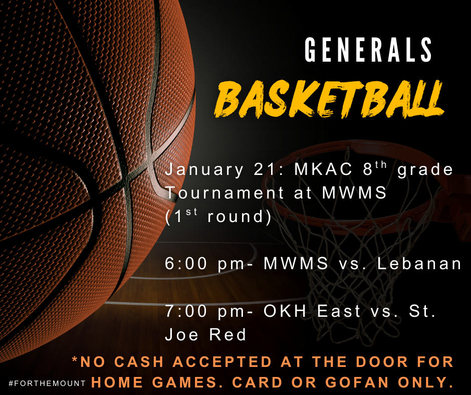 Good luck Generals Basketball