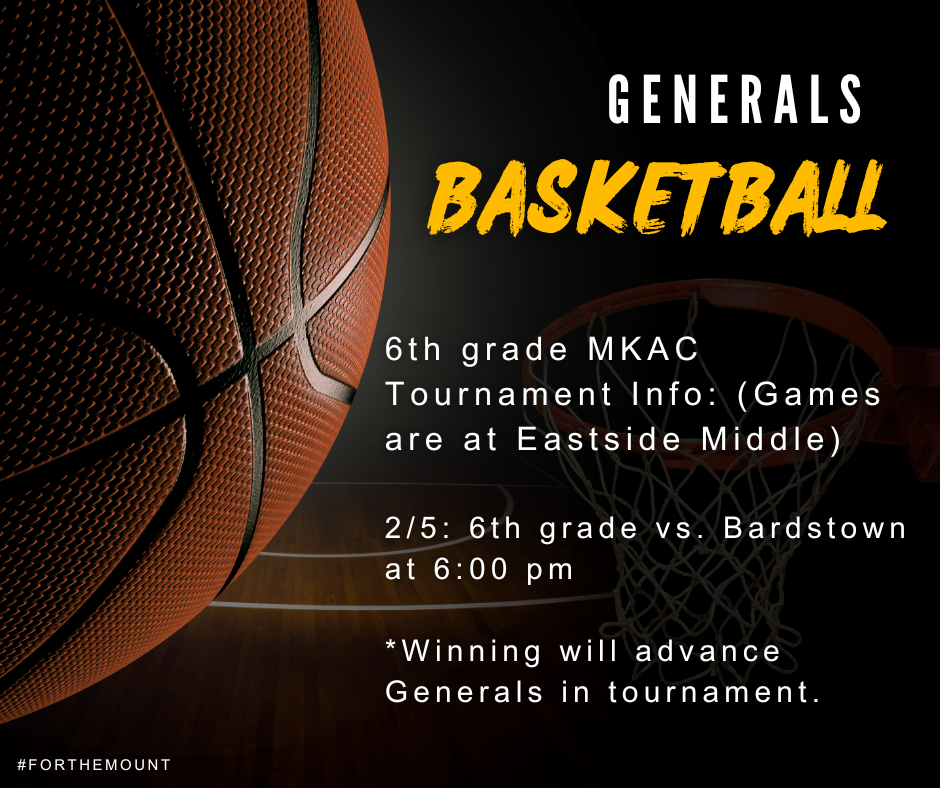 Good luck Generals 6th Grade Basketball Team
