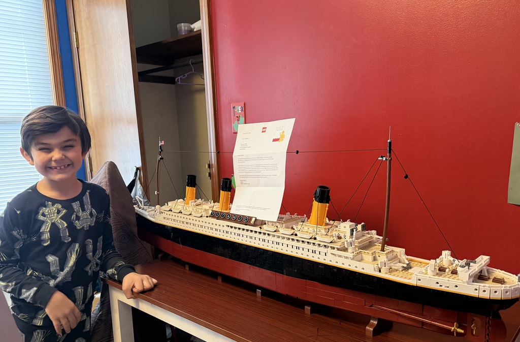 Marshall and his LEGO Titanic