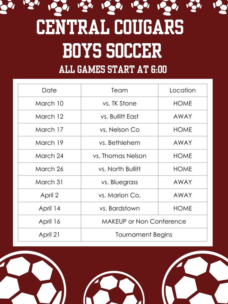 Boys Schedule