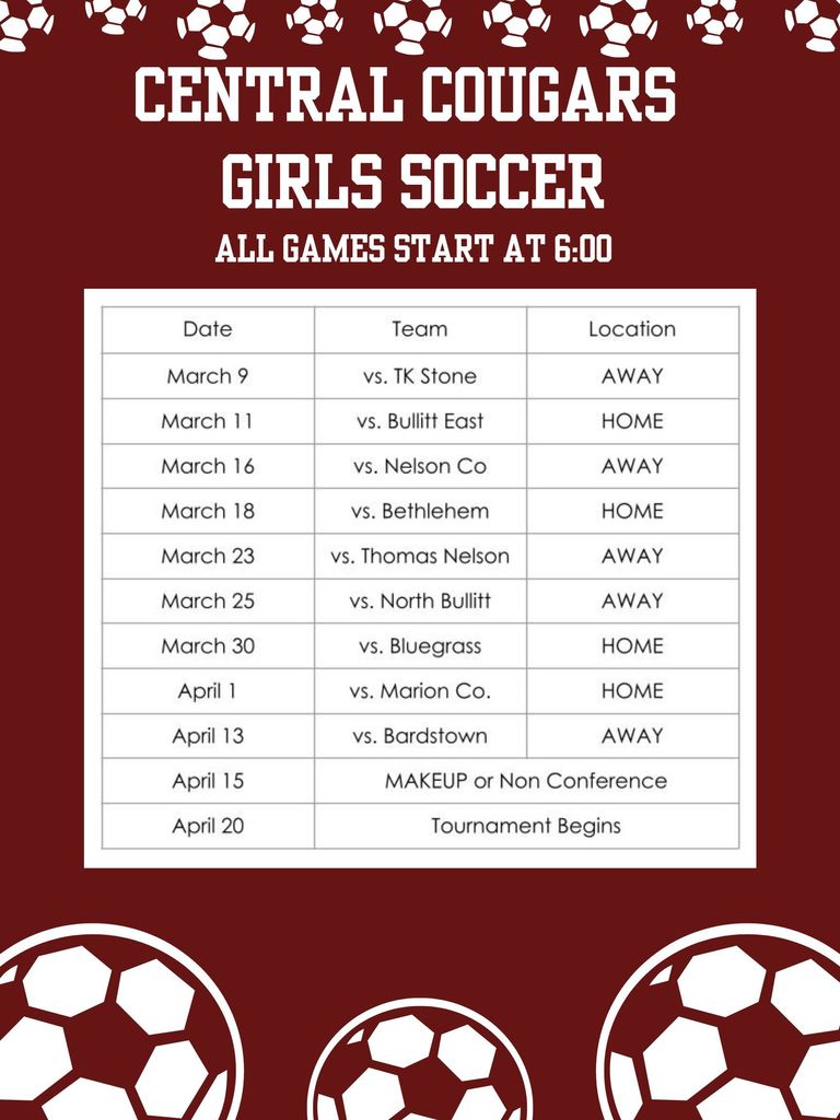 Girls Schedule