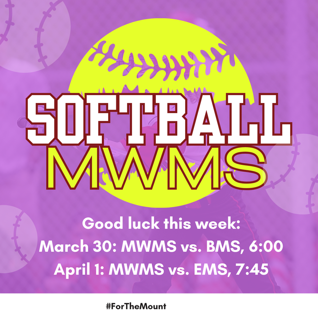 Good luck MWMS Softball