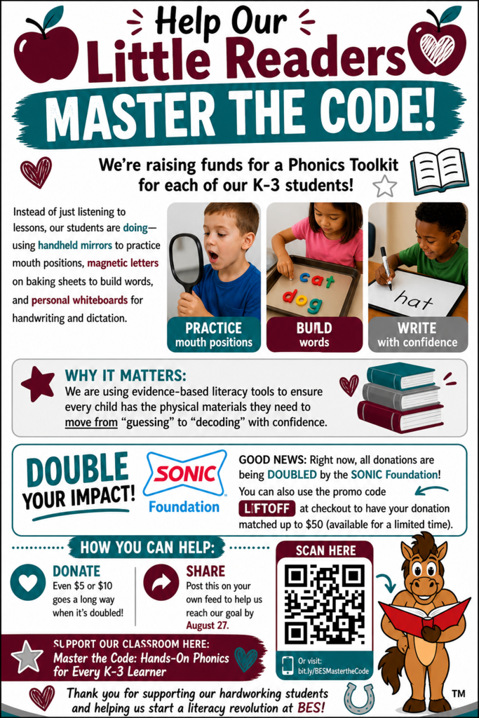 Help our K-3 students with hands-on reading materials! 