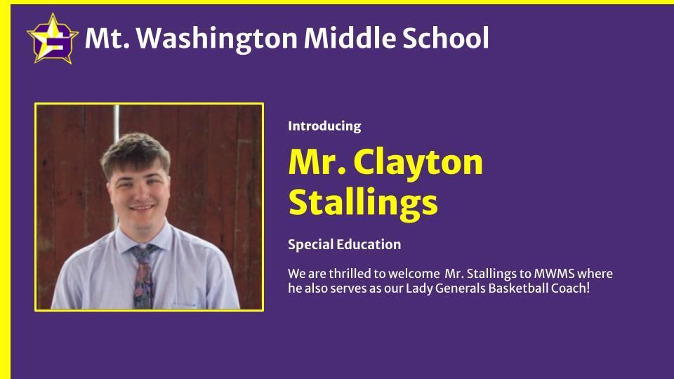 Welcome Mr. Stallings