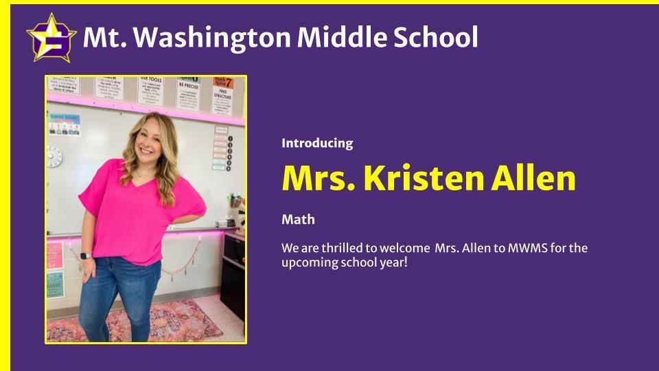 Welcome Mrs. Allen