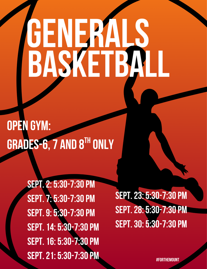 Generals Basketball September Dates
