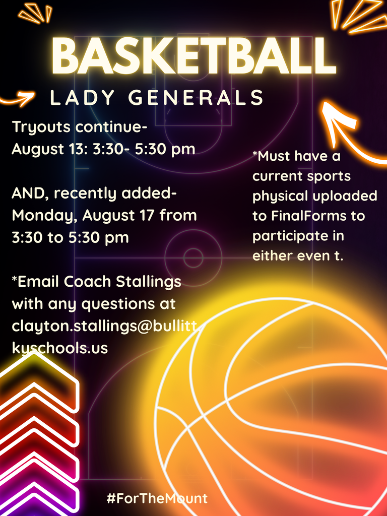 Lady Generals Tryout Information