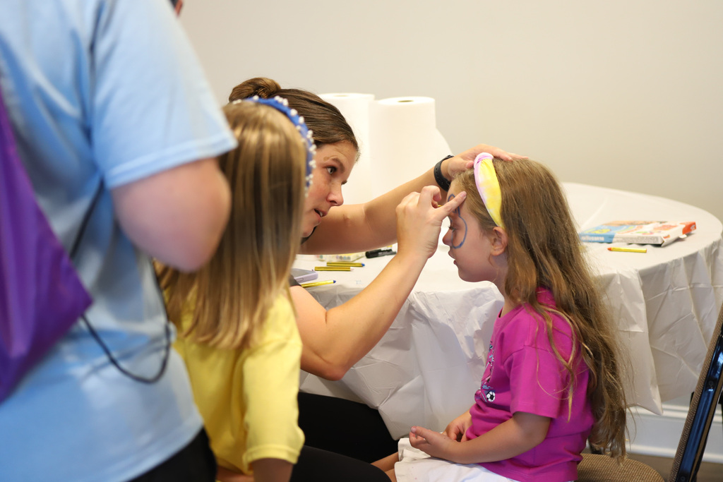 NBHS Volleyball at Kinder Kickoff Face Painting