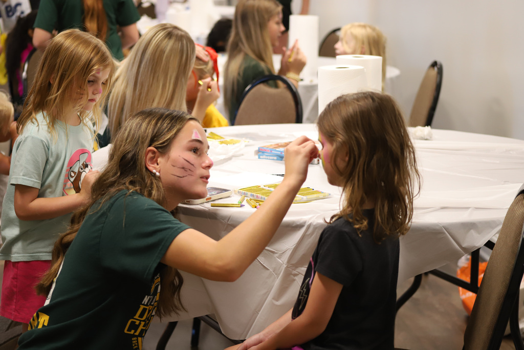 NBHS Volleyball at Kinder Kickoff Face Painting