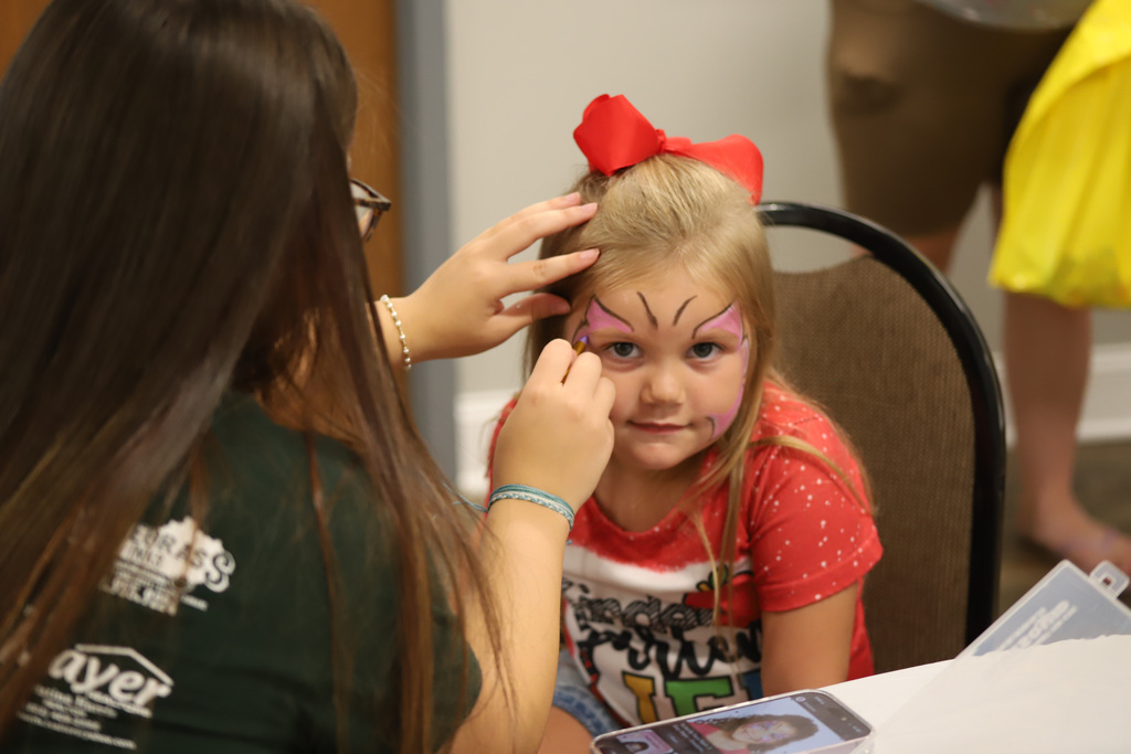 NBHS Volleyball at Kinder Kickoff Face Painting
