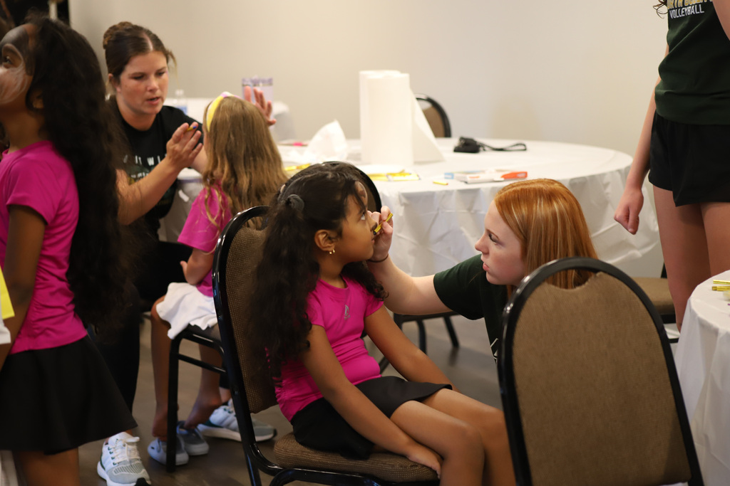 NBHS Volleyball at Kinder Kickoff Face Painting