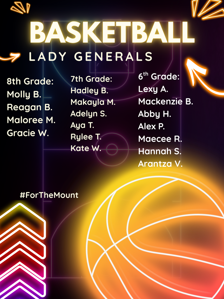Lady Generals Roster 2026
