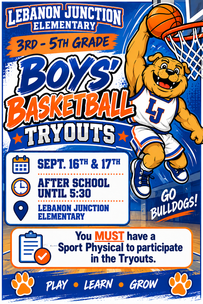 LJES 3rd-5th Grade Boys' Basketball Tryouts!