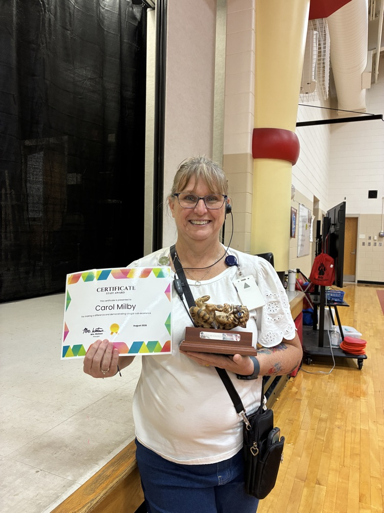 carol Milby- excellence award 