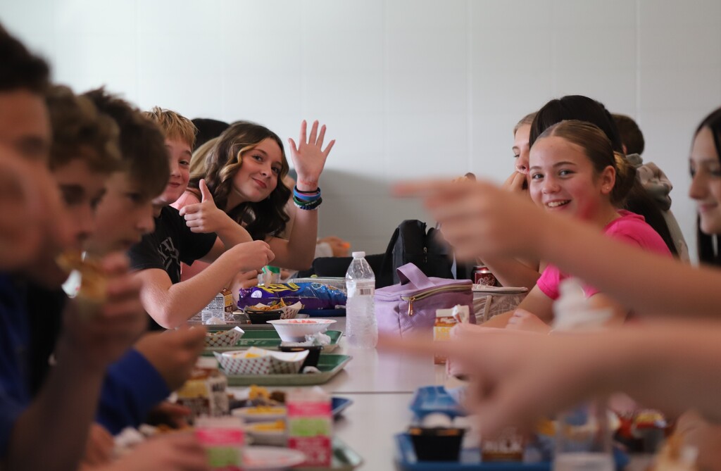 National School Lunch Week: Students being served and eating school lunch