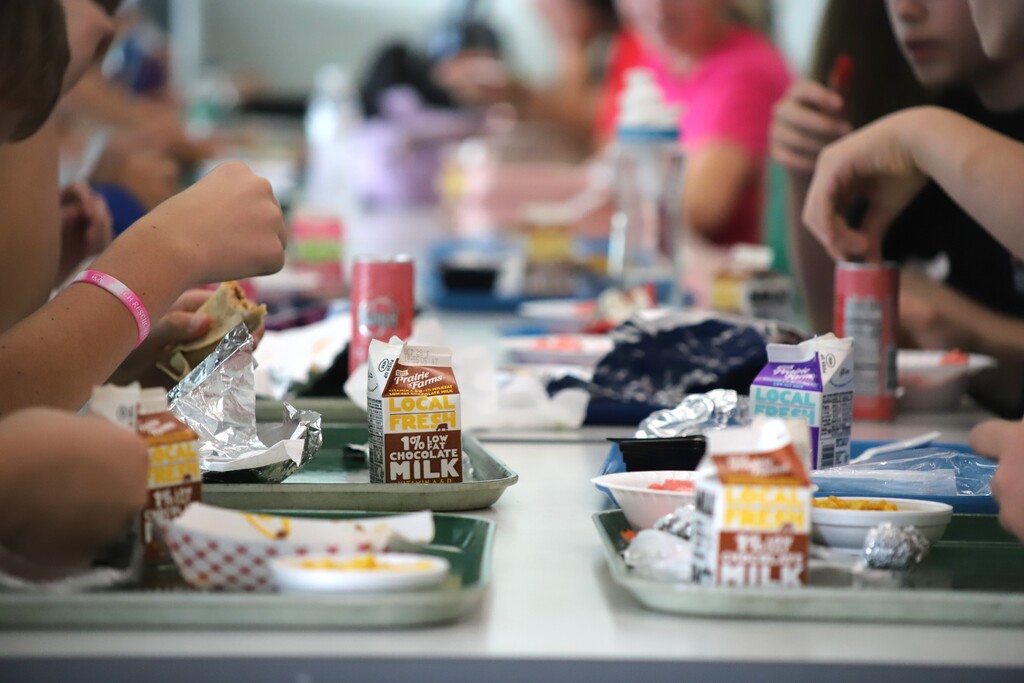 National School Lunch Week: Students being served and eating school lunch