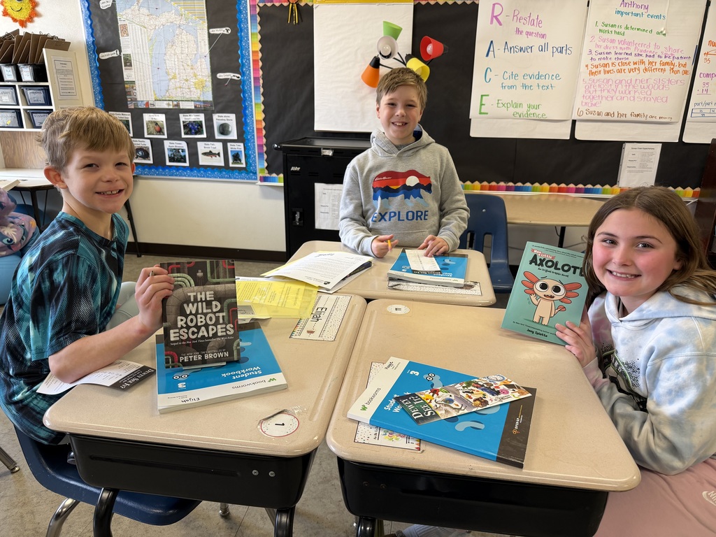 Mrs. Cohoon's students showing off their books