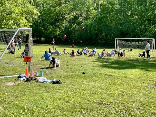 Crab soccer at field day