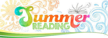 Summer Reading in colorful font surrounded by colorful doodles