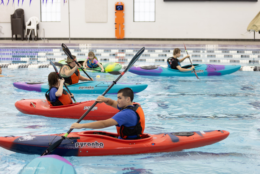 Students kayaking