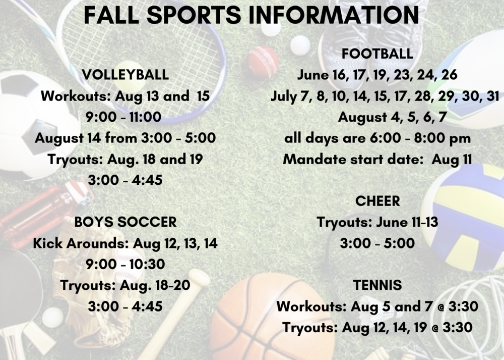 Fall Sports Info
