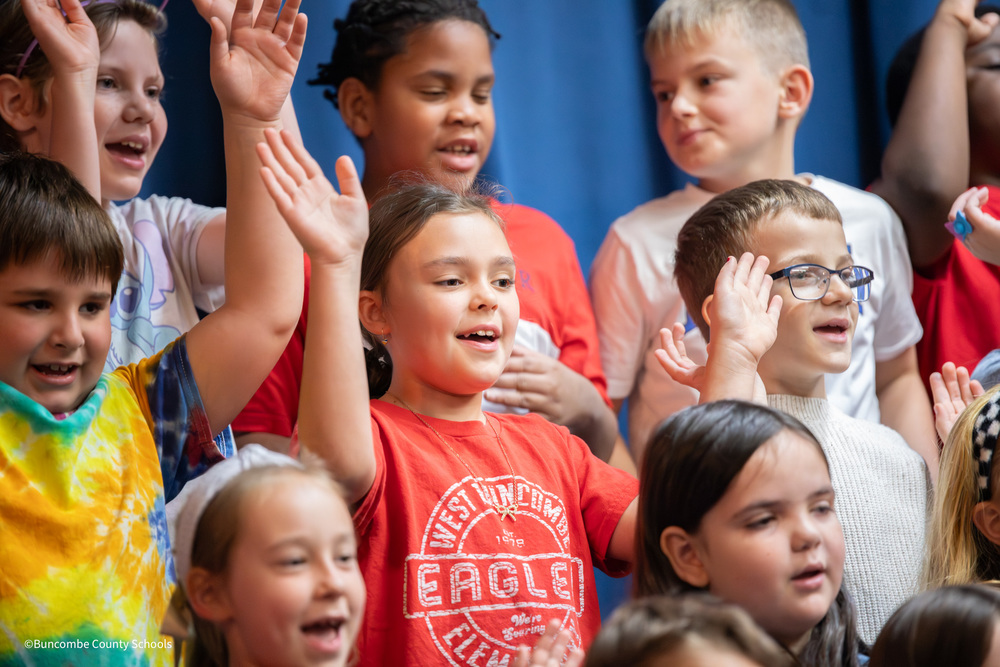students singing for grandparents day
