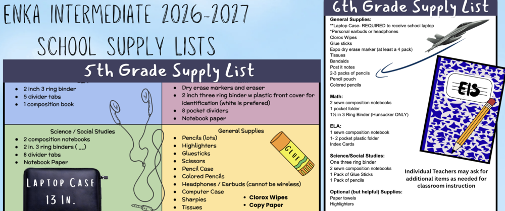 Supply Lists 2026-2027