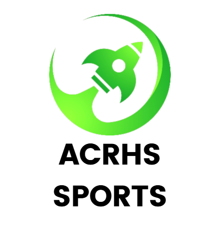 Green rocket in a circle and ACRHS Sports