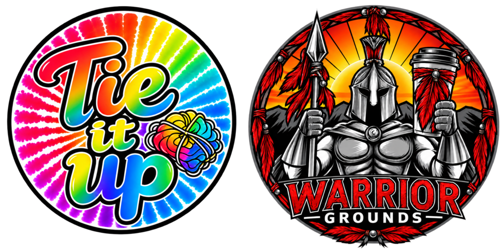 Tie It Up and warrior Grounds logo
