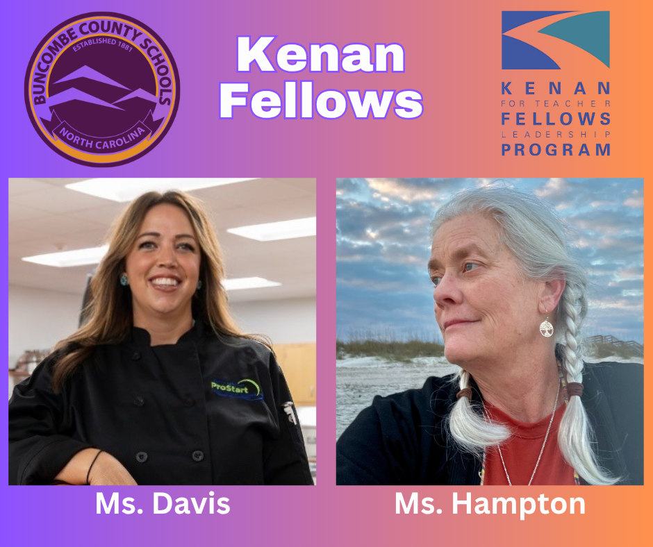 An image with the BCS and Kenan Fellows logo. A photo of Ms. Davis with her name below it, and a photo of Ms. Hampton with her name below it.